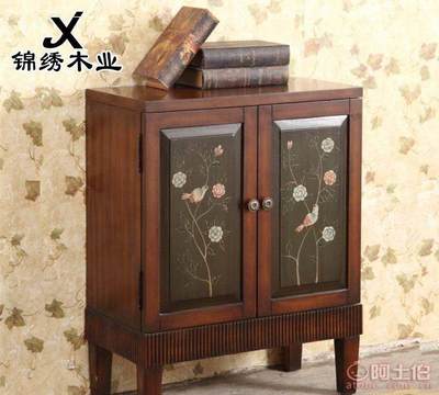 【锦绣木业新品手绘美式乡村古典玄关鞋柜储物柜小家具靠墙柜厂家直销DWS-37460.96*30.48*76.2(cm)】中山市三乡镇锦木家具厂 - 产品库